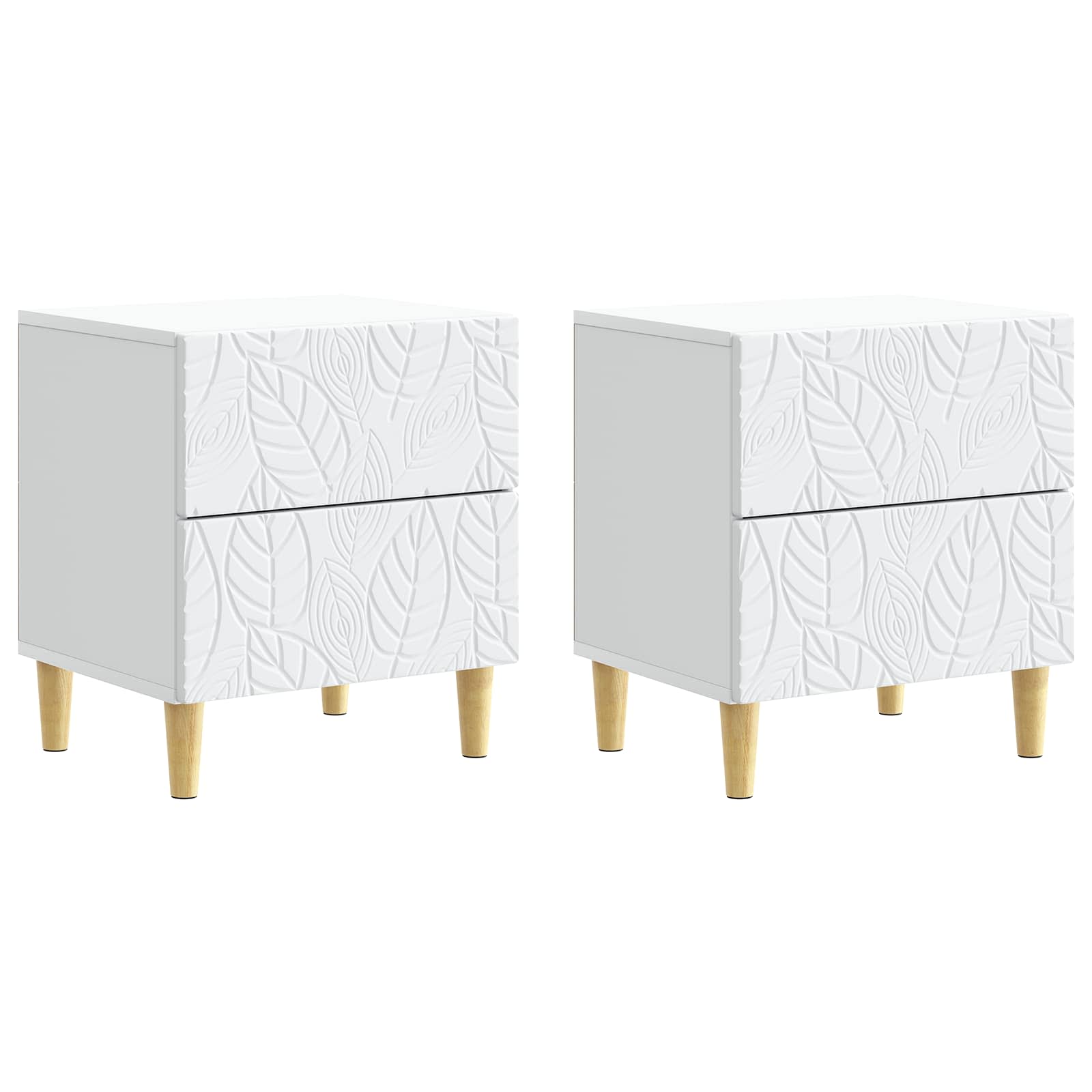 vidaXL Bedside Table 2 pcs White 43 x 34.5 x 48 cm Engineered Wood 2