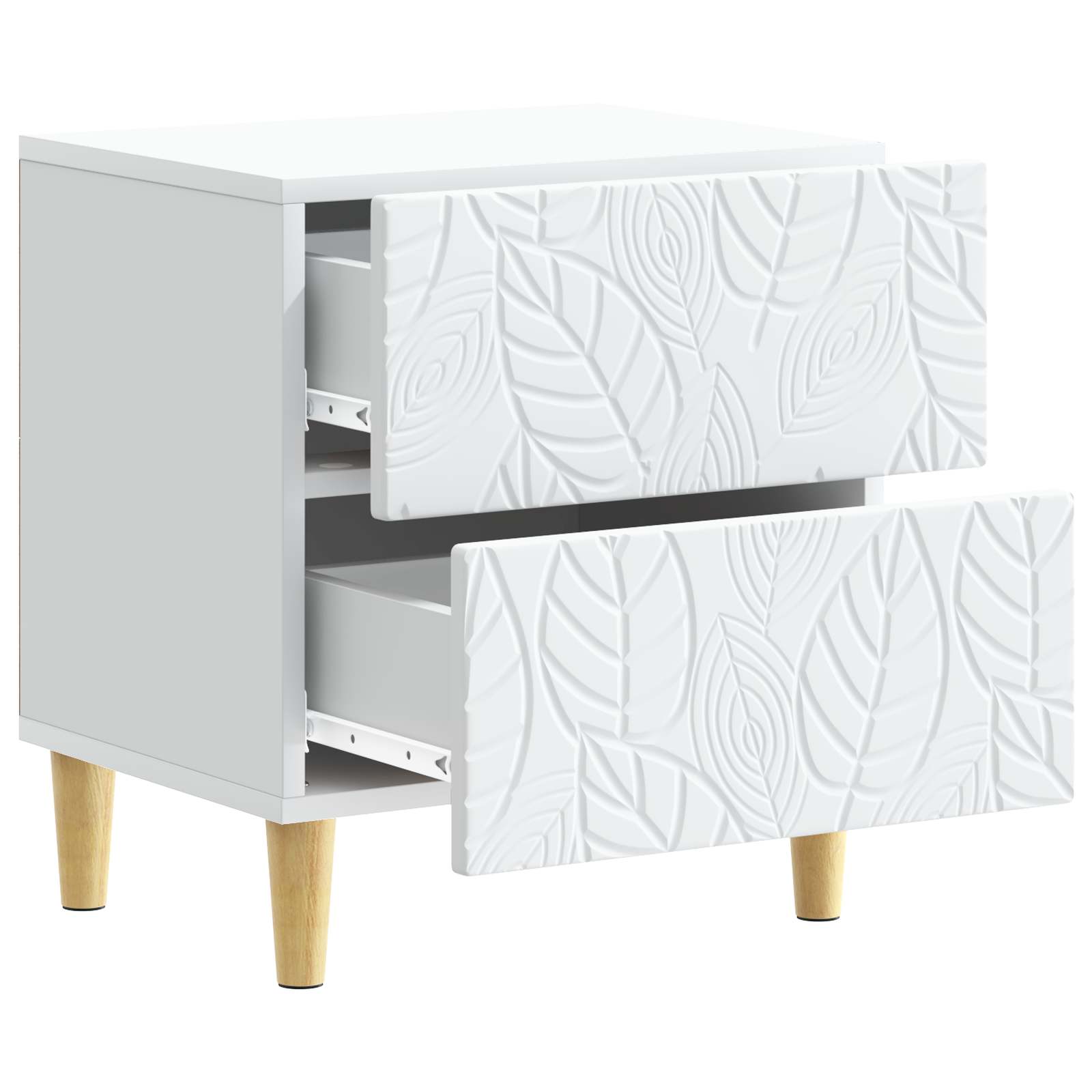 vidaXL Bedside Table 2 pcs White 43 x 34.5 x 48 cm Engineered Wood 5