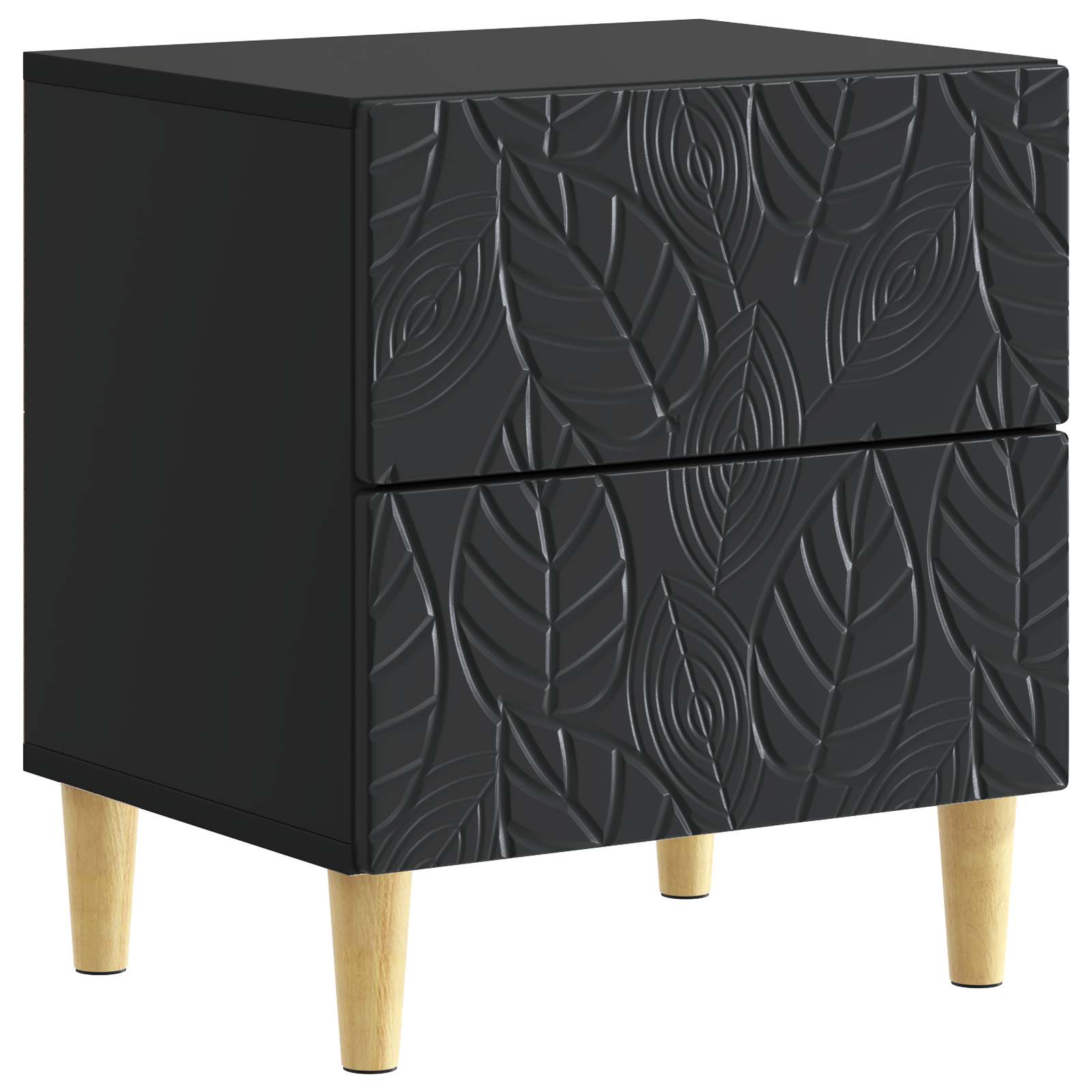 vidaXL Bedside Table 2 pcs Black 43 x 34.5 x 48 cm Engineered Wood 4