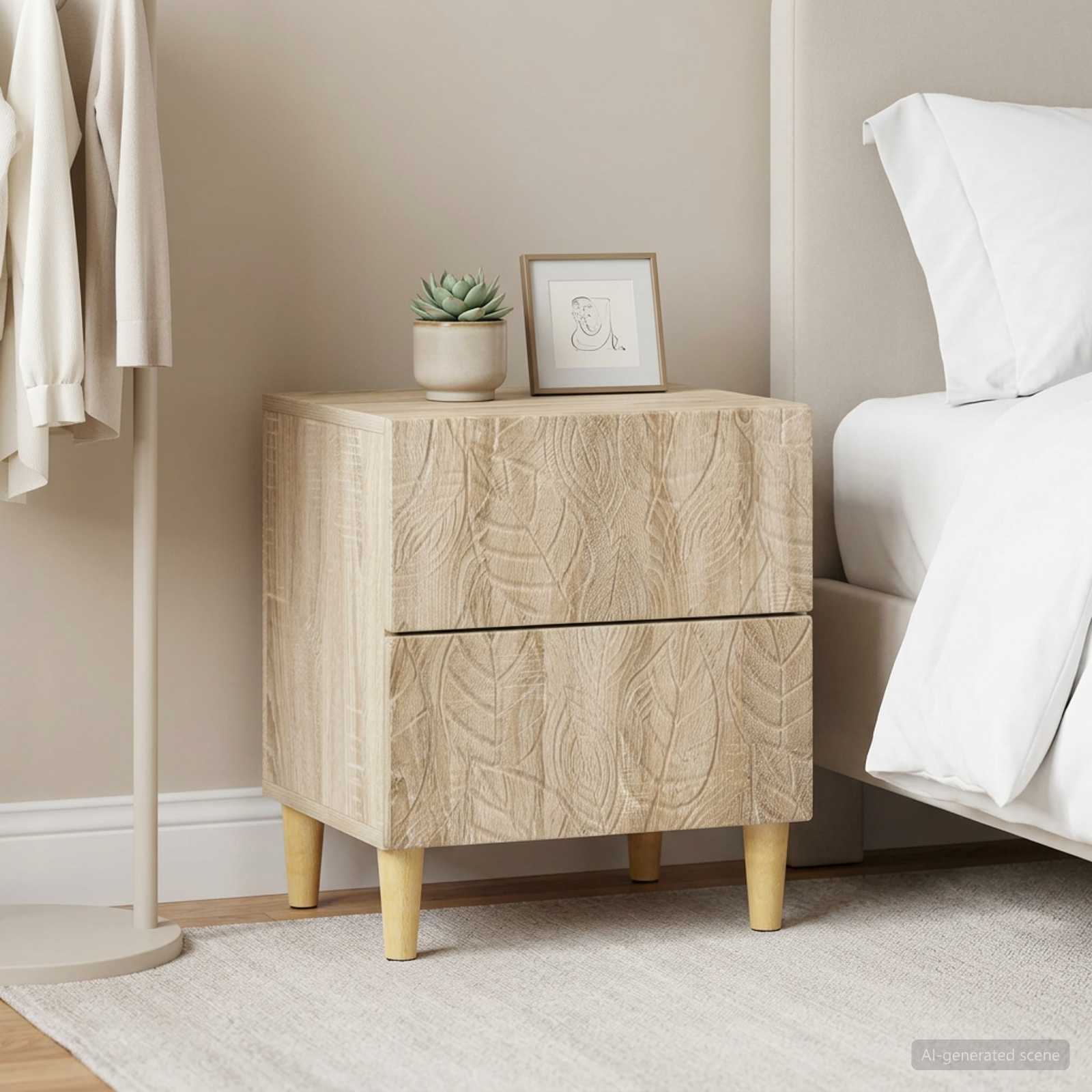 vidaXL Bedside Table 2 pcs Sonoma Oak 43 x 34.5 x 48 cm 3