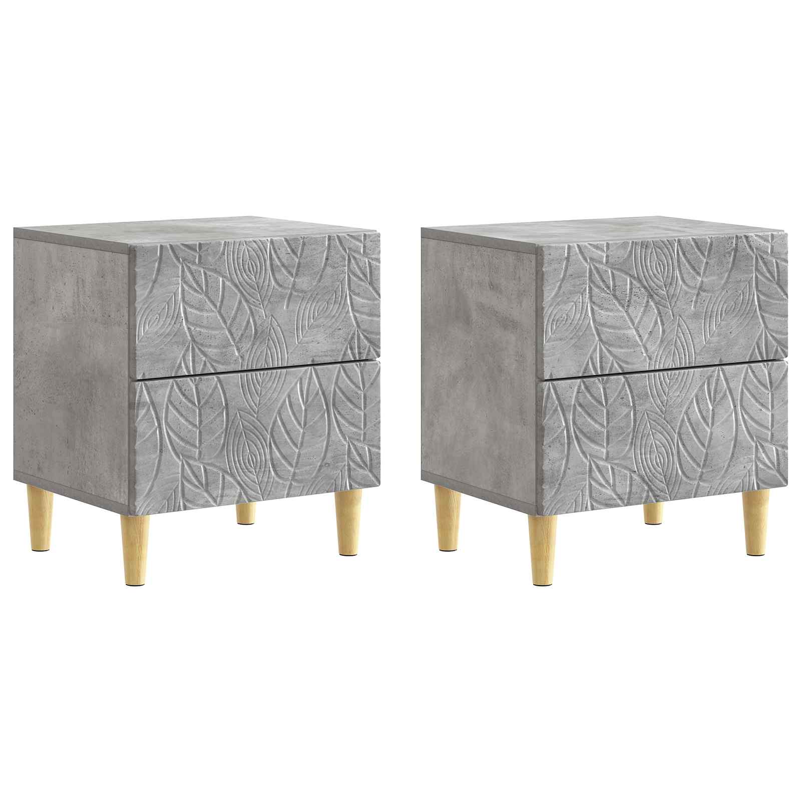 vidaXL Bedside Table 2 pcs Concrete Grey 43 x 34.5 x 48 cm 2