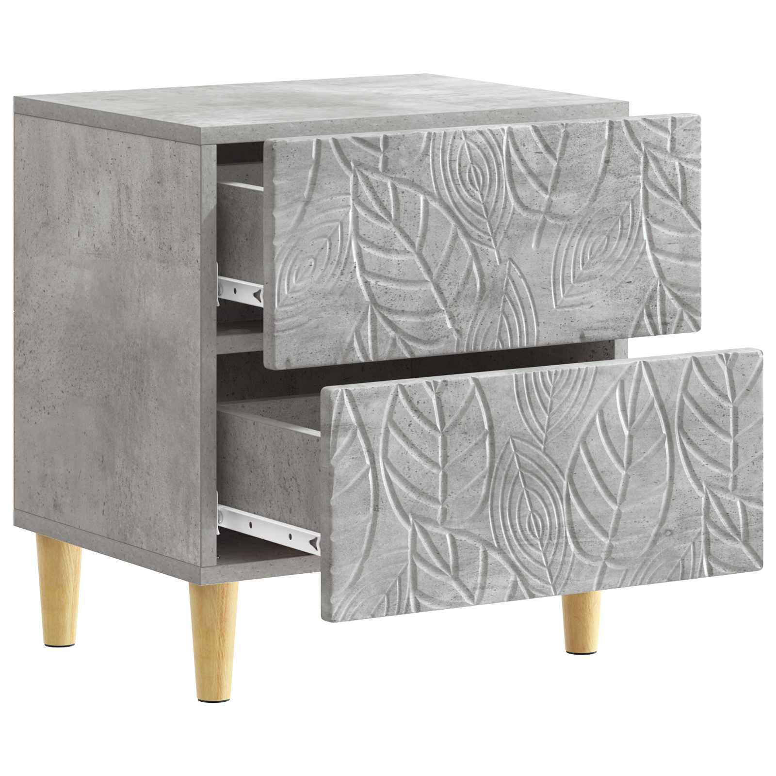 vidaXL Bedside Table 2 pcs Concrete Grey 43 x 34.5 x 48 cm 5