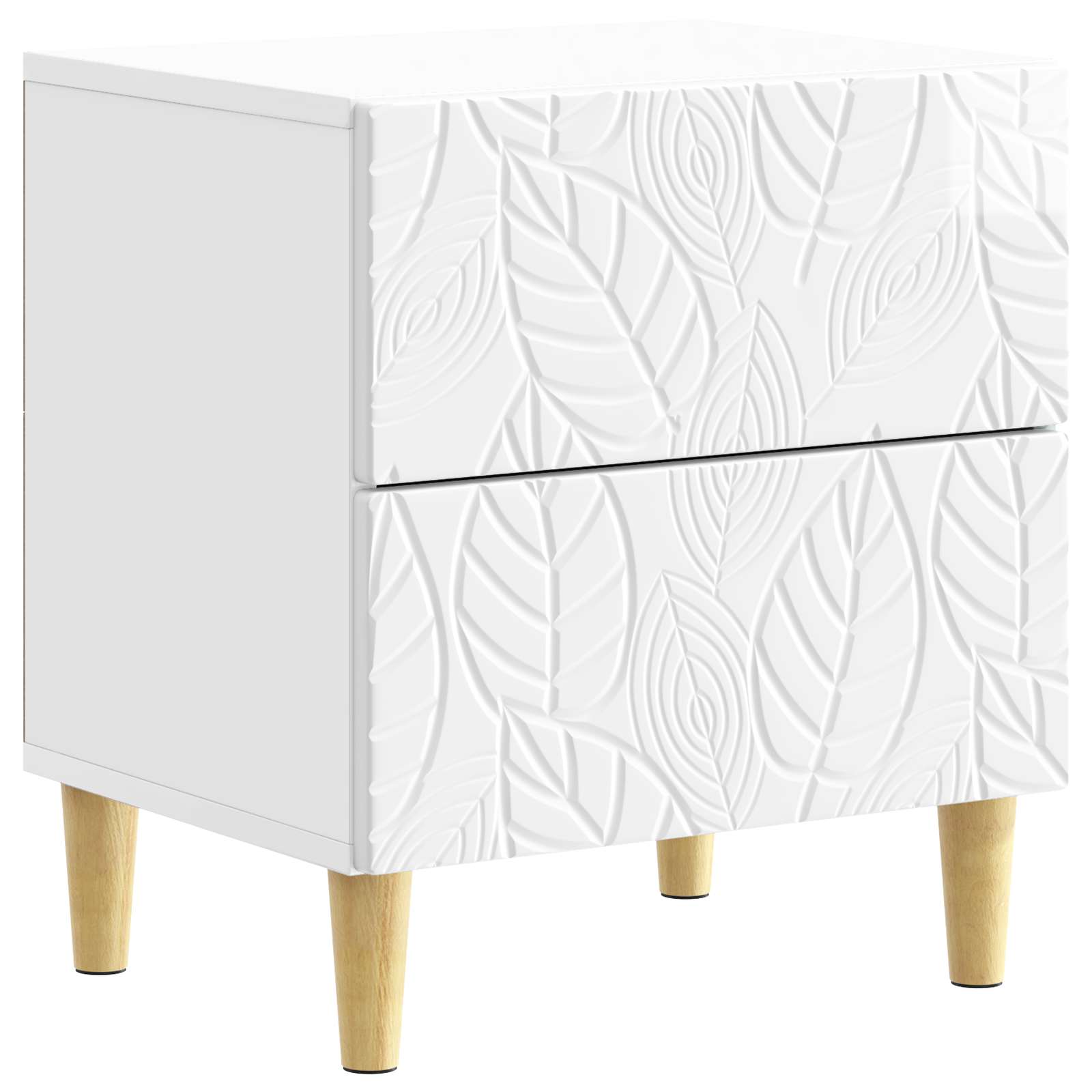 vidaXL Bedside Table High Gloss White 43 x 34.5 x 48 cm 2