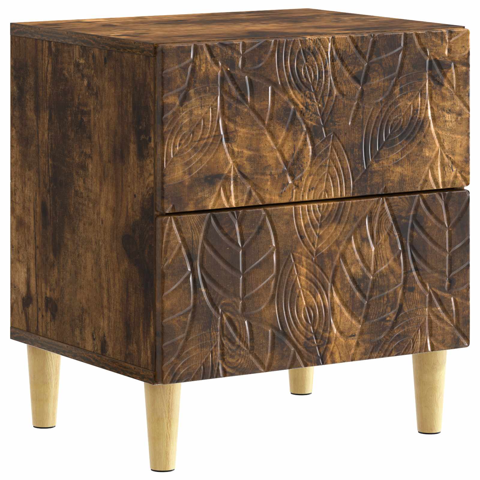 vidaXL Bedside Table 2 pcs Smoked Oak 43 x 34.5 x 48 cm 4