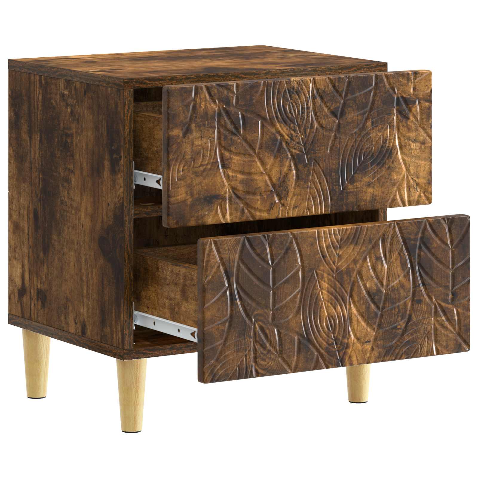 vidaXL Bedside Table 2 pcs Smoked Oak 43 x 34.5 x 48 cm 5
