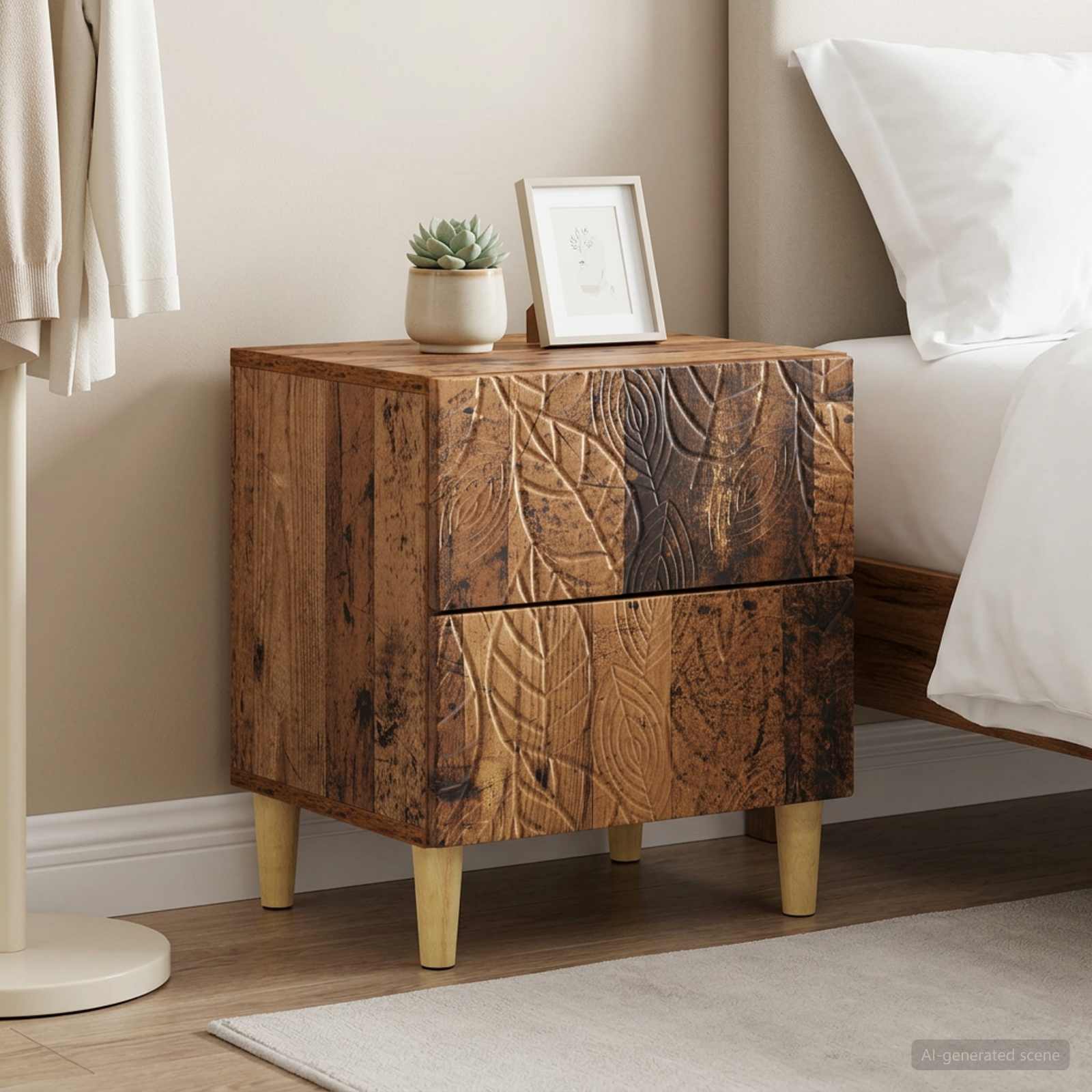 vidaXL Bedside Table 2 pcs Old Wood 43 x 34.5 x 48 cm Engineered Wood 1