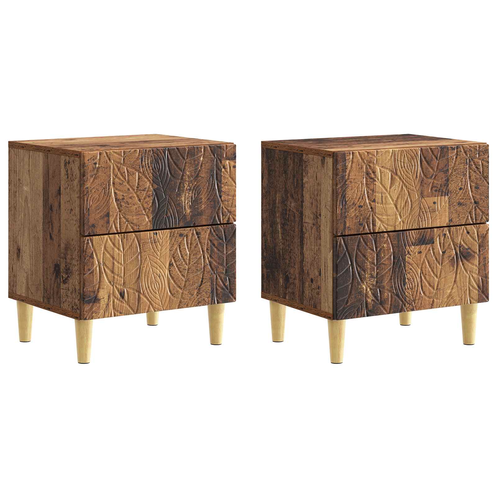 vidaXL Bedside Table 2 pcs Old Wood 43 x 34.5 x 48 cm Engineered Wood 2