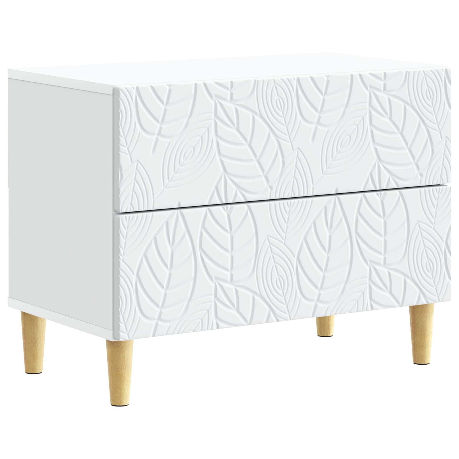 vidaXL Bedside Table White 62 x 34.5 x 48 cm Engineered Wood 2