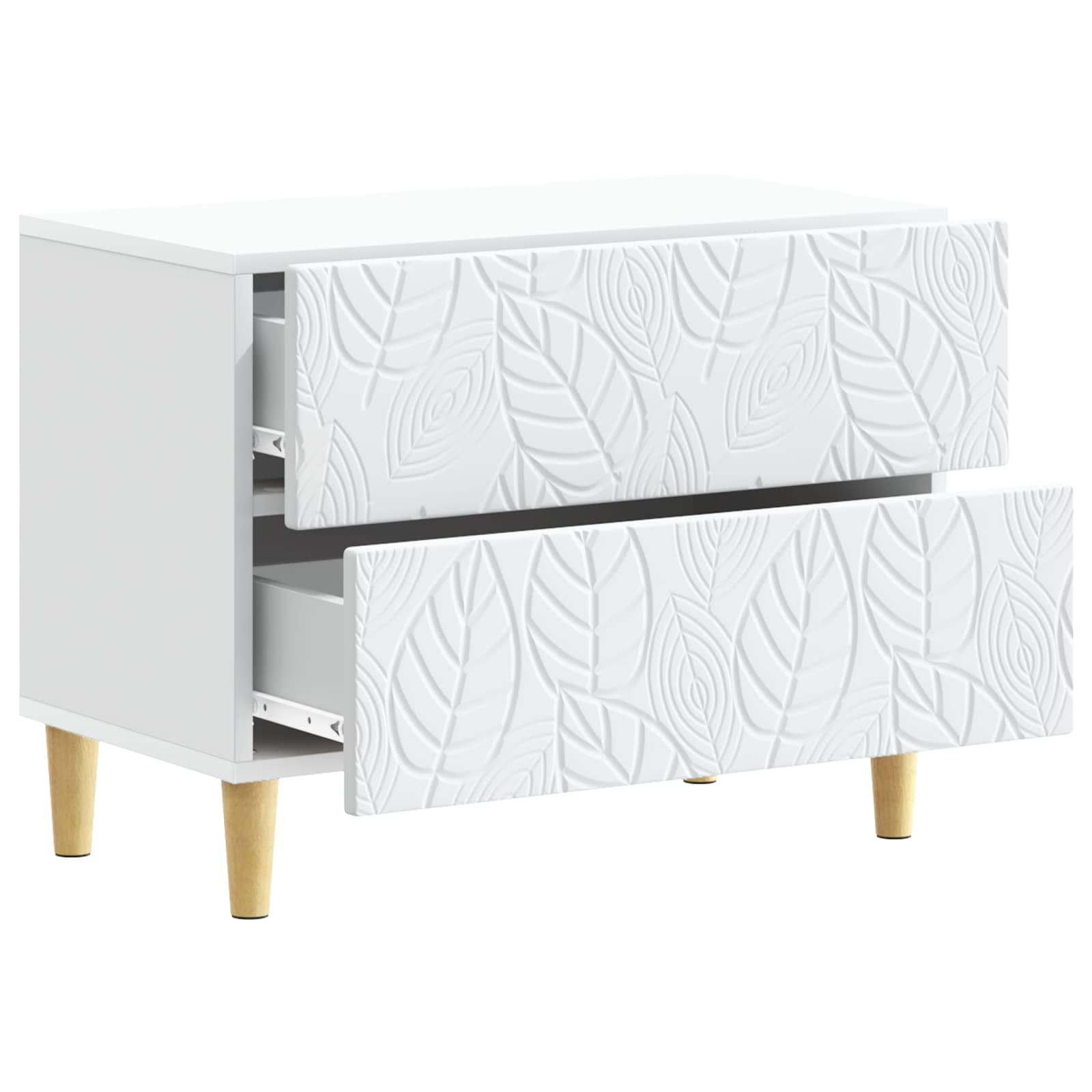 vidaXL Bedside Table White 62 x 34.5 x 48 cm Engineered Wood 3