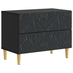 vidaXL Bedside Table Black 62 x 34.5 x 48 cm Engineered Wood 2