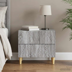 vidaXL Bedside Table Grey Sonoma 62 x 34.5 x 48 cm Engineered Wood 1