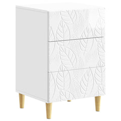 Bedside Table 43 x 41 x 66.5 cm Engineered Wood High gloss white