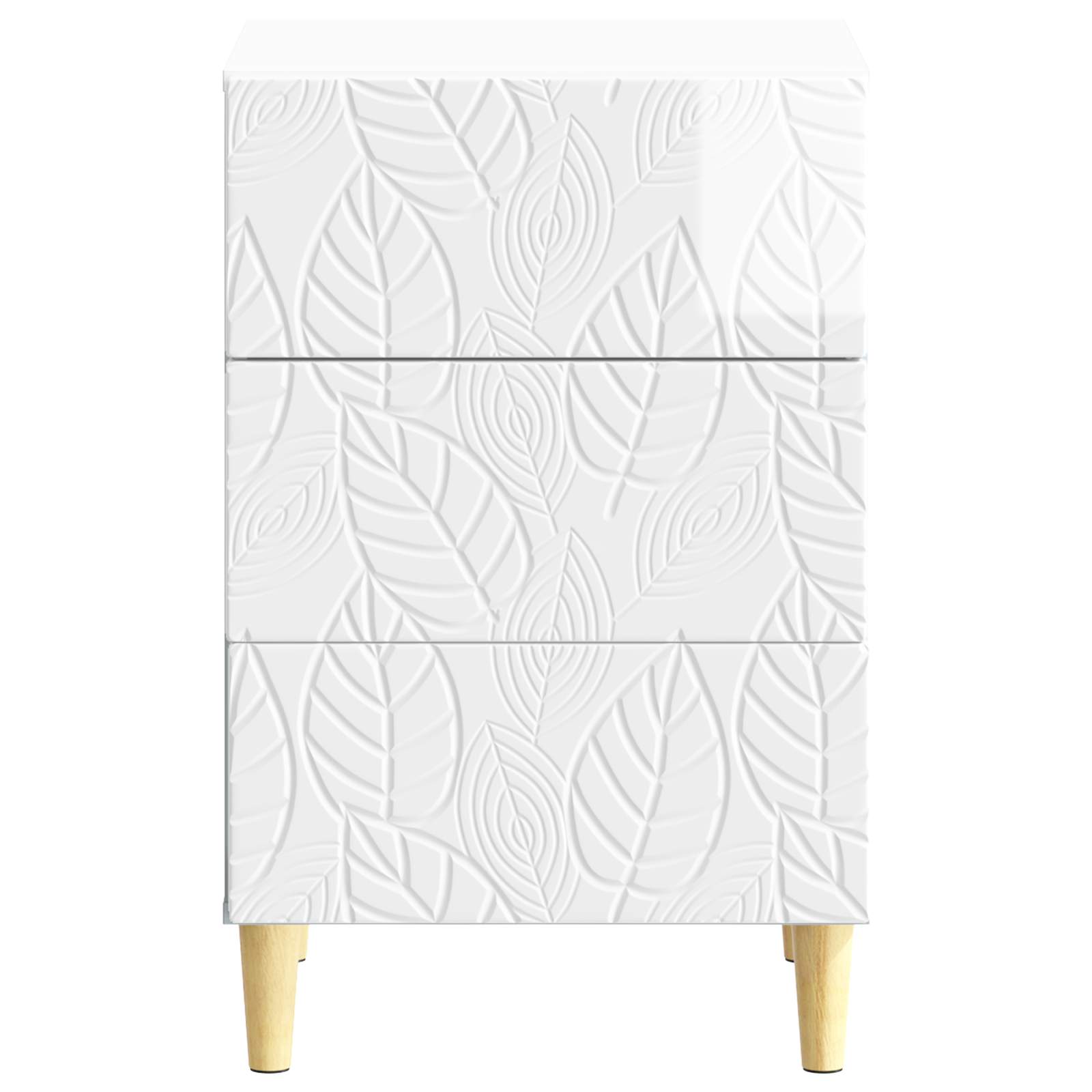 vidaXL Bedside Table High Gloss White 43 x 39.5 x 66.5 cm 4