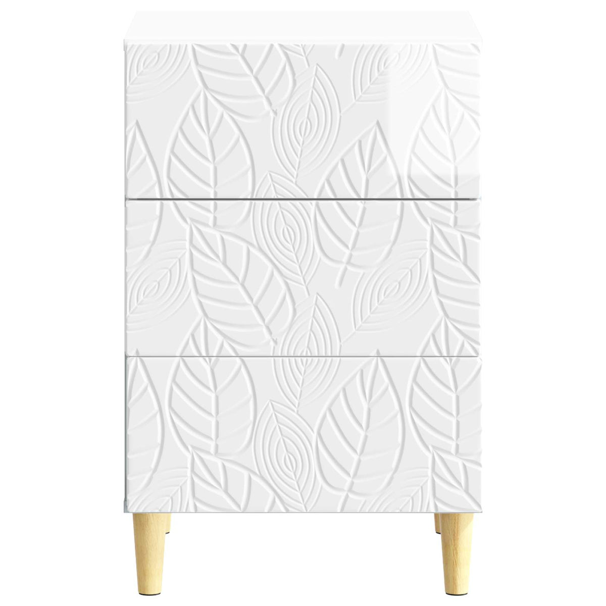 Bedside Table 43 x 41 x 66.5 cm Engineered Wood High gloss white