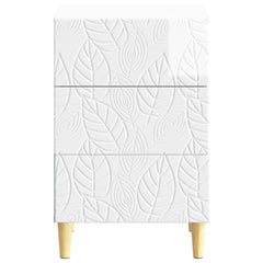 Bedside Table 43 x 41 x 66.5 cm Engineered Wood High gloss white