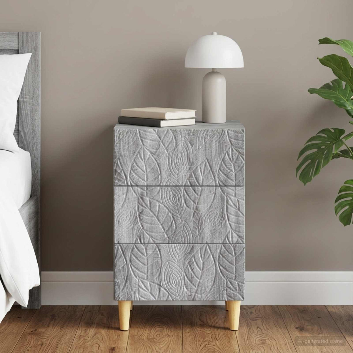 Bedside Table 43 x 41 x 66.5 cm Engineered Wood Grey sonoma