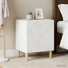 Bedside Table 43 x 34.5 x 50 cm Engineered Wood White 2