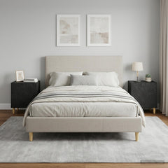 Bedside Table 43 x 34.5 x 50 cm Engineered Wood Black 2