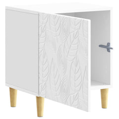Bedside Table 43 x 34.5 x 50 cm Engineered Wood High gloss white 1