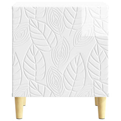 vidaXL Bedside Table High Gloss White 43 x 34.5 x 50 cm 4