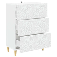 vidaXL Drawer Cabinet White 66 x 34.5 x 90 cm Engineered Wood 4