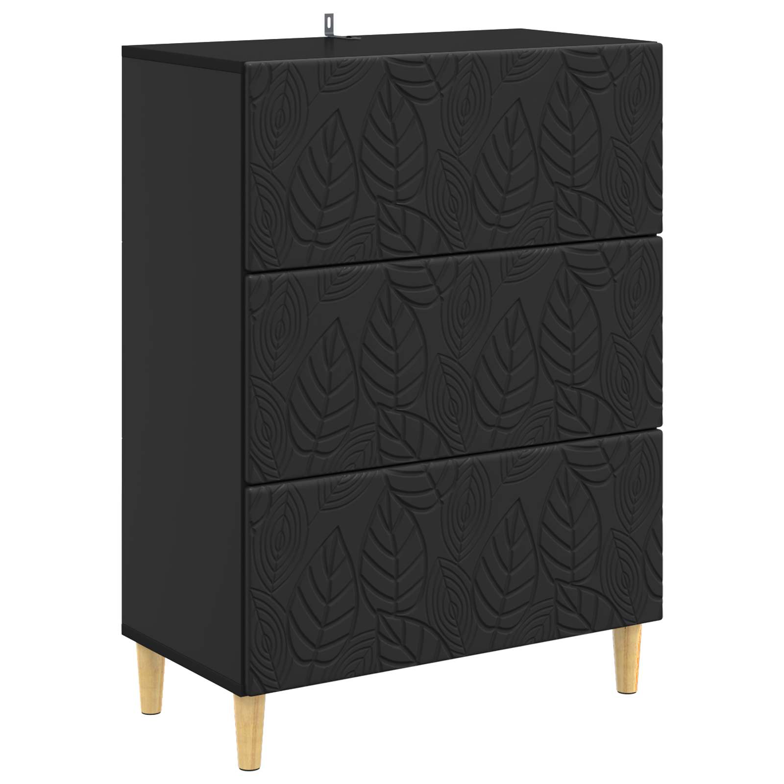 vidaXL Drawer Cabinet Black 66 x 34.5 x 90 cm Engineered Wood 2