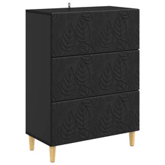 vidaXL Drawer Cabinet Black 66 x 34.5 x 90 cm Engineered Wood 2