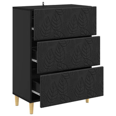 vidaXL Drawer Cabinet Black 66 x 34.5 x 90 cm Engineered Wood 4