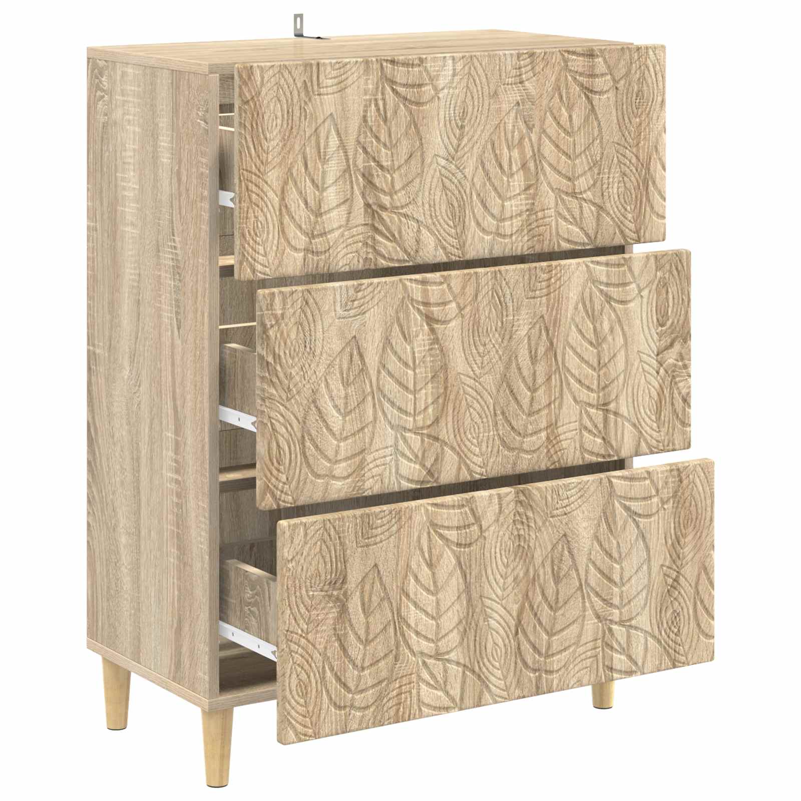 vidaXL Drawer Cabinet Sonoma Oak 66 x 34.5 x 90 cm Engineered Wood 4
