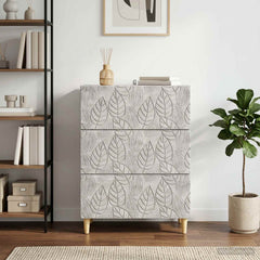 vidaXL Drawer Cabinet Concrete Grey 66 x 34.5 x 90 cm Engineered Wood 1