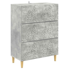 vidaXL Drawer Cabinet Concrete Grey 66 x 34.5 x 90 cm Engineered Wood 2