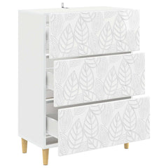 vidaXL Drawer Cabinet High Gloss White 66 x 34.5 x 90 cm 4