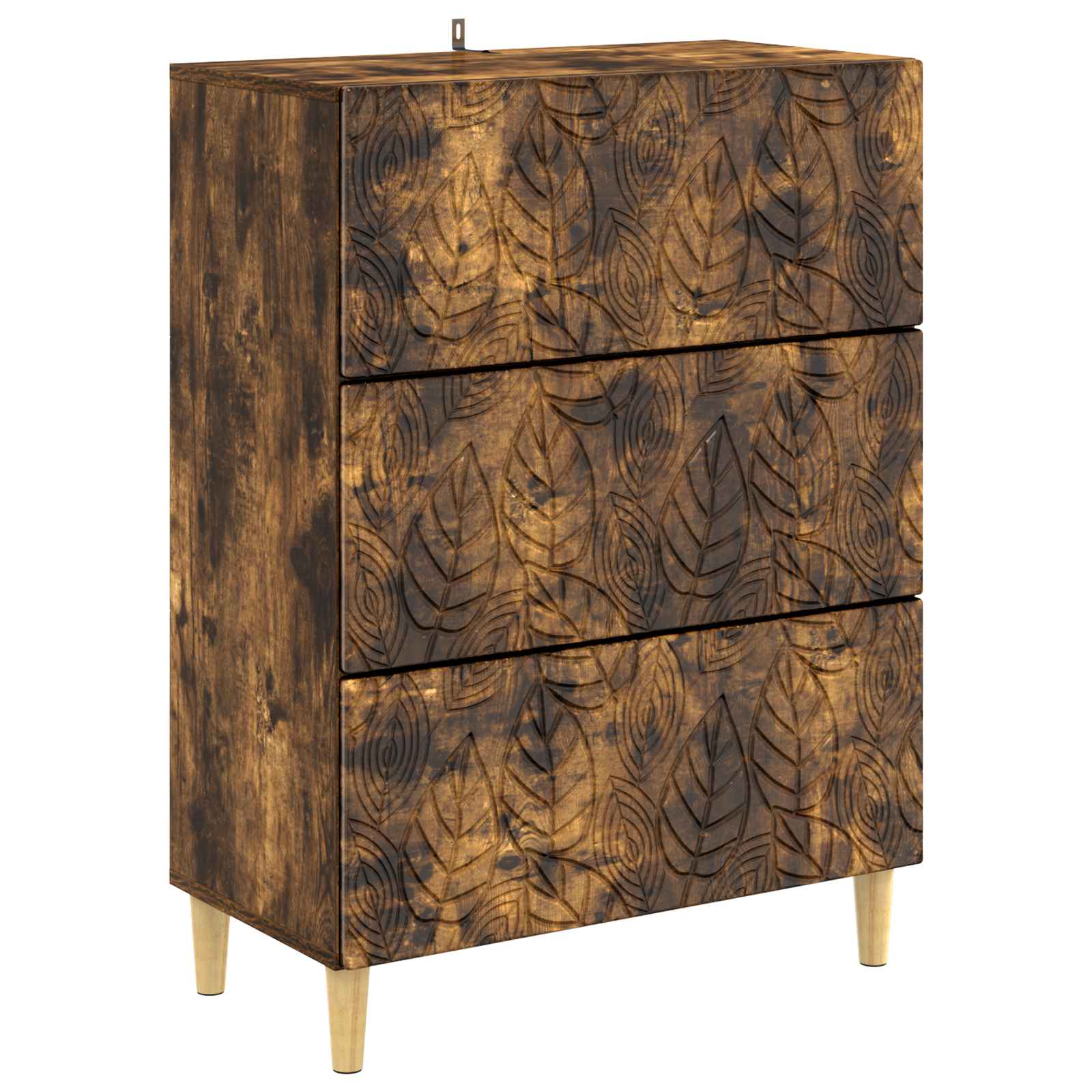vidaXL Drawer Cabinet Smoked Oak 66 x 34.5 x 90 cm Engineered Wood 2