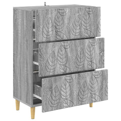 vidaXL Drawer Cabinet Grey Sonoma 66 x 34.5 x 90 cm Engineered Wood 4