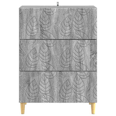 vidaXL Drawer Cabinet Grey Sonoma 66 x 34.5 x 90 cm Engineered Wood 5