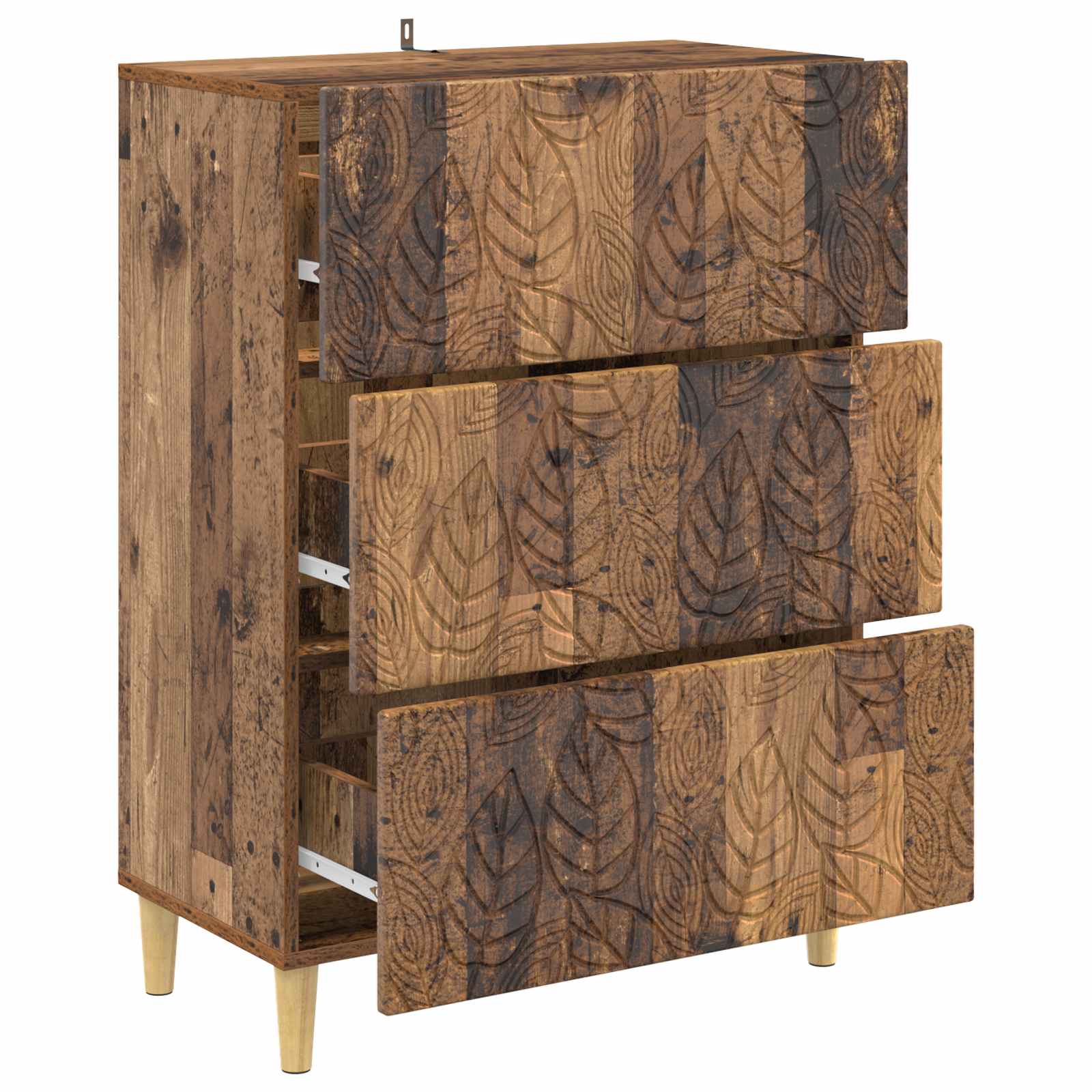 vidaXL Drawer Cabinet Old Wood 66 x 34.5 x 90 cm Engineered Wood 4