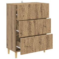 vidaXL Drawer Cabinet 66 x 34.5 x 90 cm Engineered Wood Artisan Oak 4