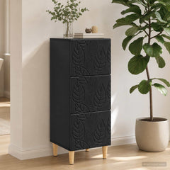 vidaXL Drawer Cabinet Black 33 x 34.5 x 90 cm Engineered Wood 1