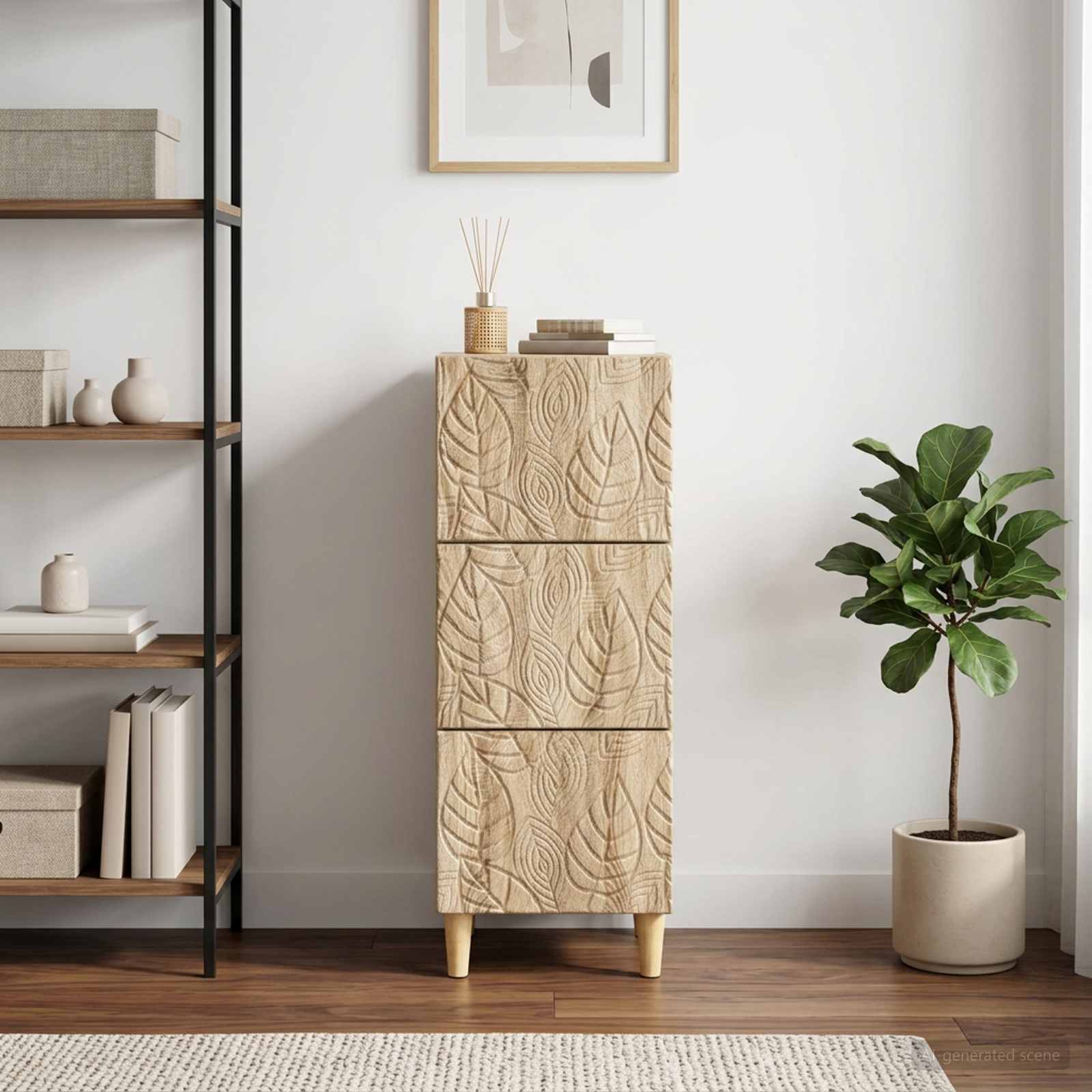 vidaXL Drawer Cabinet Sonoma Oak 33 x 34.5 x 90 cm Engineered Wood 3