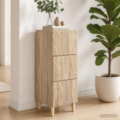 vidaXL Drawer Cabinet Sonoma Oak 33 x 34.5 x 90 cm Engineered Wood 1