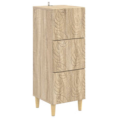 vidaXL Drawer Cabinet Sonoma Oak 33 x 34.5 x 90 cm Engineered Wood 2