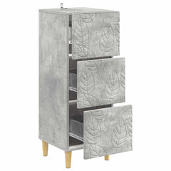 vidaXL Drawer Cabinet Concrete Grey 33 x 34.5 x 90 cm Engineered Wood 4