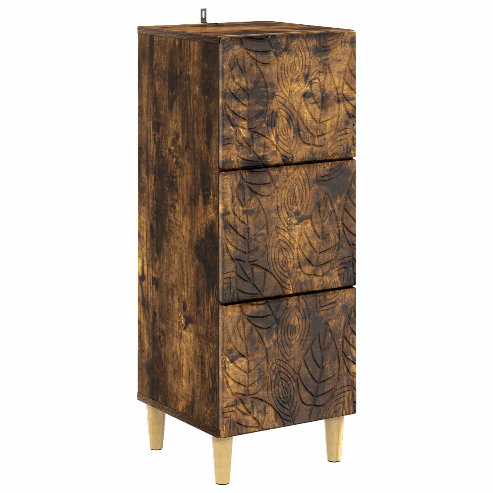 vidaXL Drawer Cabinet Smoked Oak 33 x 34.5 x 90 cm Engineered Wood 2