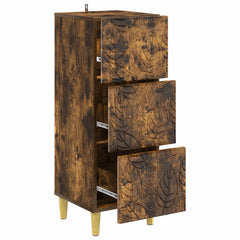 vidaXL Drawer Cabinet Smoked Oak 33 x 34.5 x 90 cm Engineered Wood 4