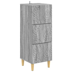 vidaXL Drawer Cabinet Grey Sonoma 33 x 34.5 x 90 cm Engineered Wood 2