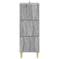 vidaXL Drawer Cabinet Grey Sonoma 33 x 34.5 x 90 cm Engineered Wood 5