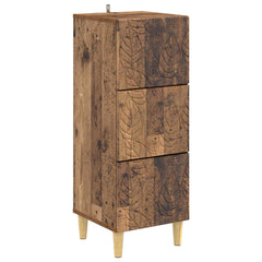 vidaXL Drawer Cabinet Old Wood 33 x 34.5 x 90 cm Engineered Wood 2