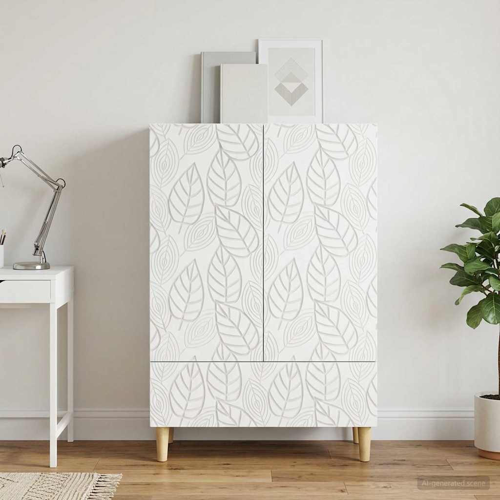 Sideboard 66 x 34.5 x 95 cm Engineered Wood White