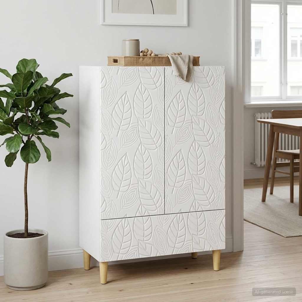 Sideboard 66 x 34.5 x 95 cm Engineered Wood High gloss white
