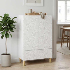 Sideboard 66 x 34.5 x 95 cm Engineered Wood High gloss white